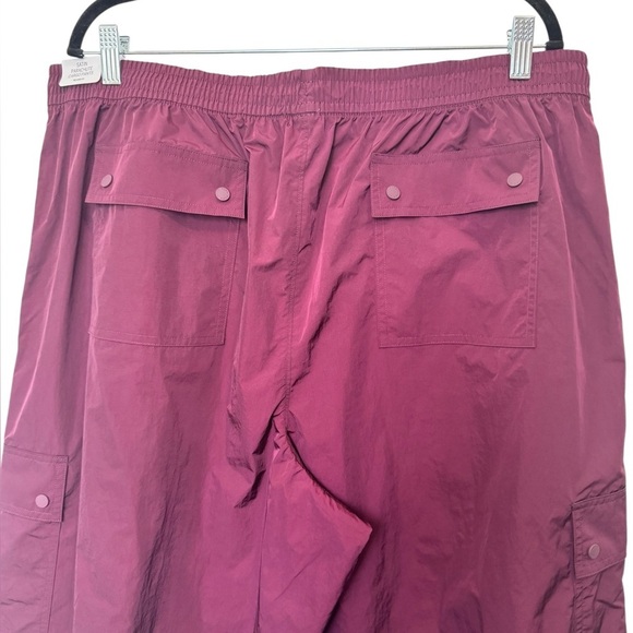 PINK Victoria's Secret Satin Parachute Cargo Pants Burgundy - Picture 2 of 15